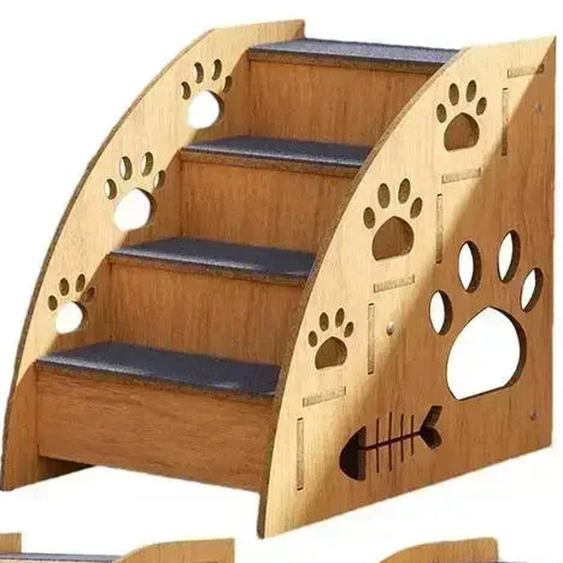 Pet Stairs for Bed Dog Steps Pet Stairs Dog Ramp High Bed Climbing Dog Bed Steps Non-Slip Wooden Dog Stairs For