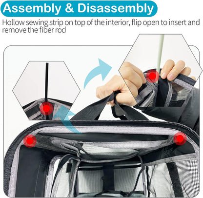  Pet Carrier for Small Cats Dogs, Travel Bag with Adequate Ventilation, 5 Mesh Windows, 3 Entrance, Locking Safety Zippers, Padded Shoulder and Carrying Strap, Small