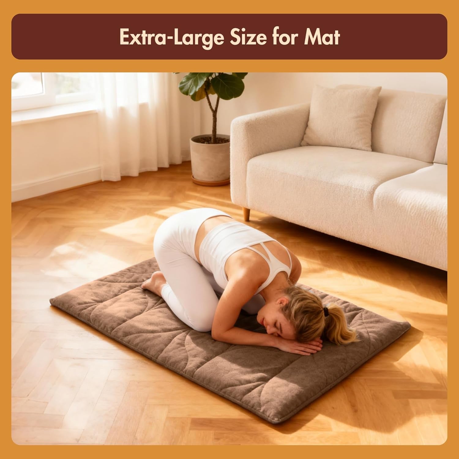 Dog Heating Pad (48"X28") - Waterproof Electric Heated Mat & Pet Bed for Indoor and Outdoor Use, Chew Resistant Cord, Machine Washable Cover with Wheat Pattern Quilting, for Cats and Pets