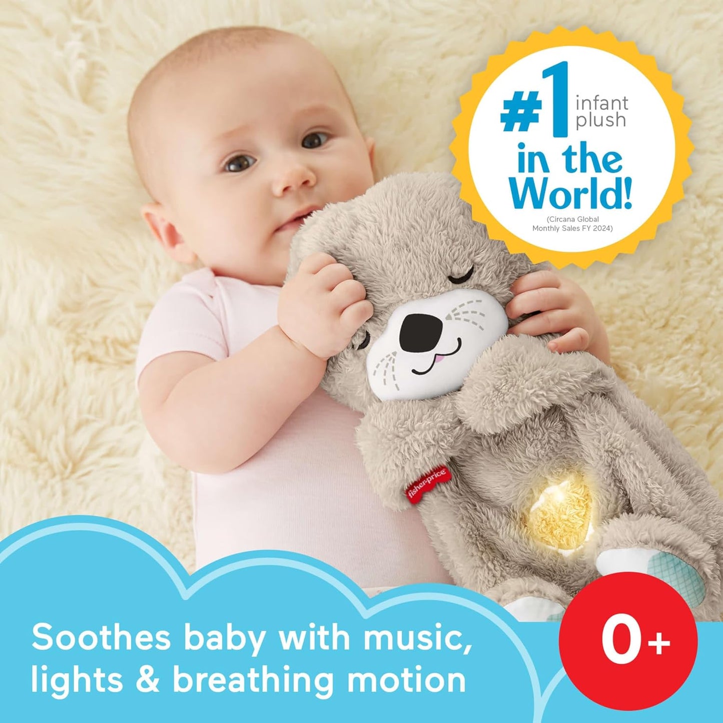 BABY Toy Soothe 'N Snuggle Otter Portable Plush Sound Machine with Music Lights & Breathing Motion for Newborns 