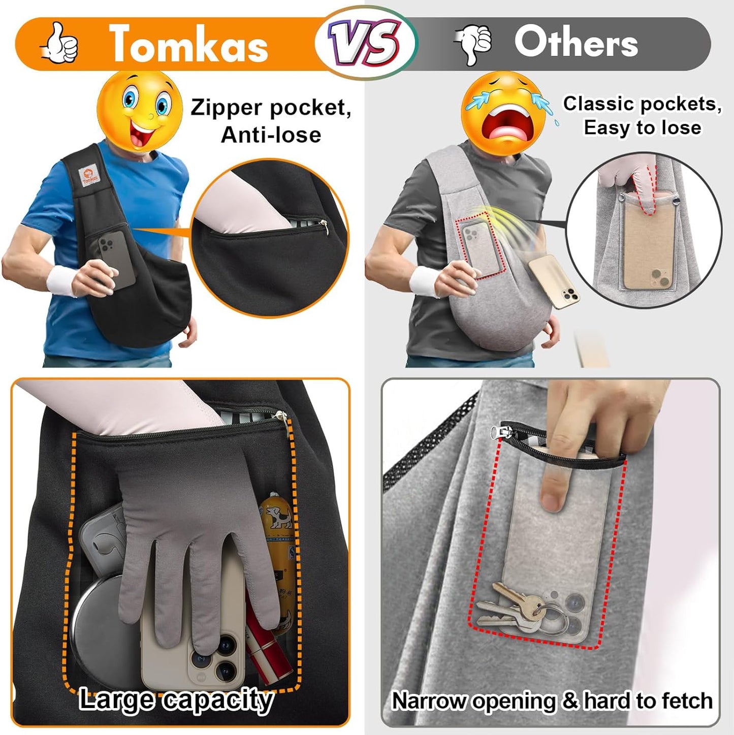 Small Dog Sling Carrier - Adjustable Strap & Zip Pocket - Suitable for Puppies 