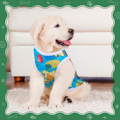 10 Pcs Lovely Puppy Shirts Print Dog Clothes Breathable Summer Pet Cartoon Dog Shirt Clothes Sweatshirt for Puppy Cartoon Shirt Sweatshirt to Cat