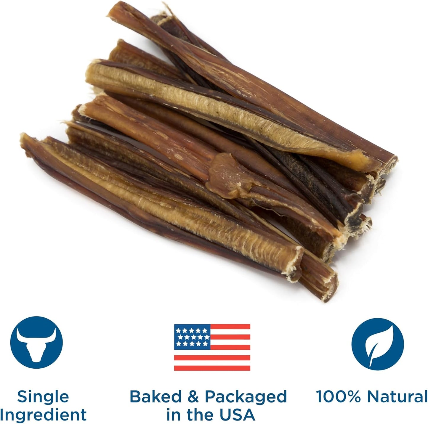 6 Inch Thin Bully Sticks - 24 Count (Pack of 1) - Natural, Easily Digestible, 100% Grass-Fed, Grain and Rawhide Free