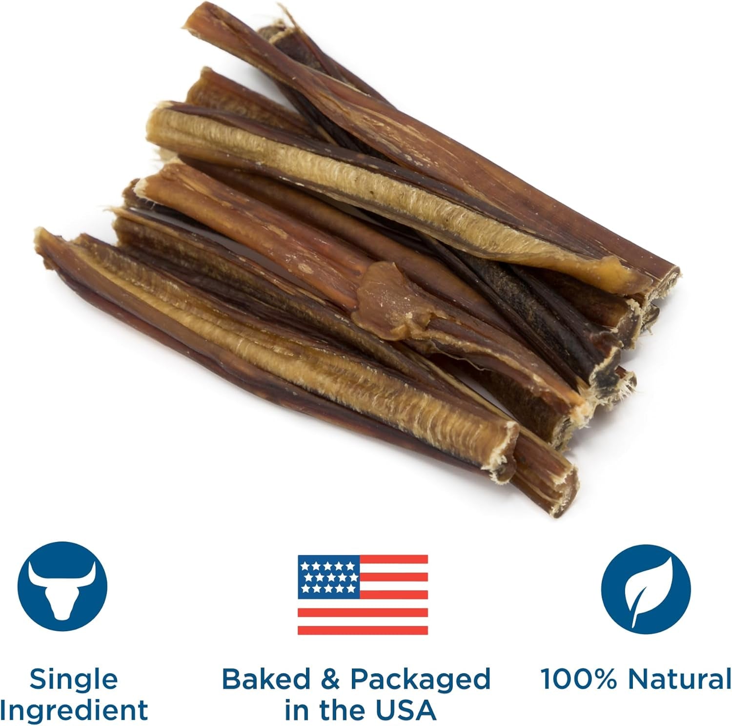 6 Inch Thin Bully Sticks - 24 Count (Pack of 1) - Natural, Easily Digestible, 100% Grass-Fed, Grain and Rawhide Free