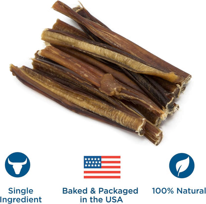 6 Inch Thin Bully Sticks - 24 Count (Pack of 1) - Natural, Easily Digestible, 100% Grass-Fed, Grain and Rawhide Free