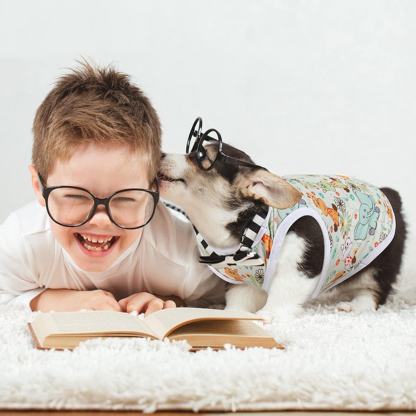 10 Pcs Lovely Puppy Shirts Print Dog Clothes Breathable Summer Pet Cartoon Dog Shirt Clothes Sweatshirt for Puppy Cartoon Shirt Sweatshirt to Cat