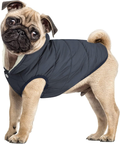 Dog Winter Coat - Waterproof Windproof Dog Jacket, Warm Snowproof Doggie Puffer Vest for Cold Weather, Lightweight Snow Coats for Small Medium Large Dogs(M, Blue)