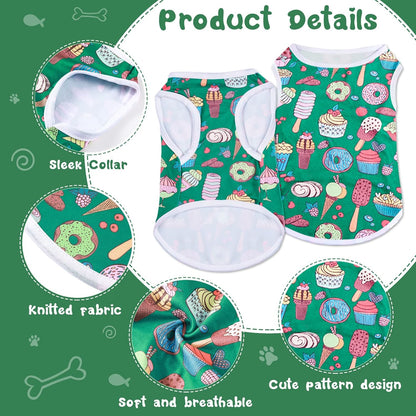 10 Pcs Lovely Puppy Shirts Print Dog Clothes Breathable Summer Pet Cartoon Dog Shirt Clothes Sweatshirt for Puppy Cartoon Shirt Sweatshirt to Cat