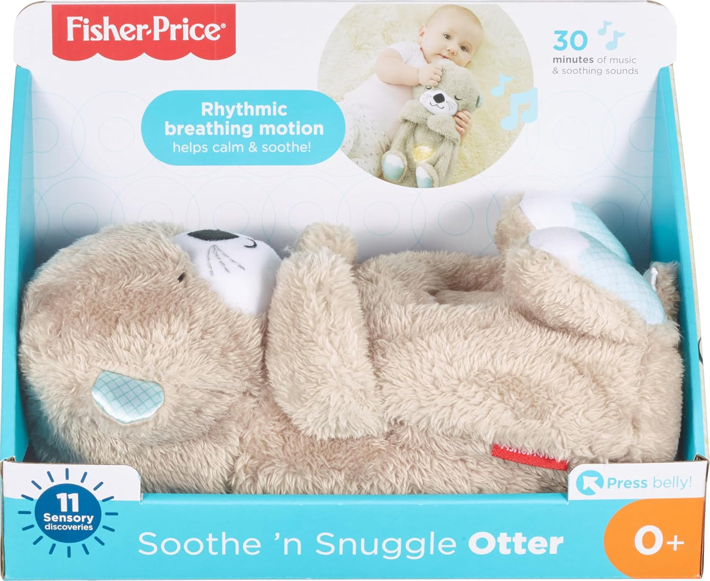 BABY Toy Soothe 'N Snuggle Otter Portable Plush Sound Machine with Music Lights & Breathing Motion for Newborns 