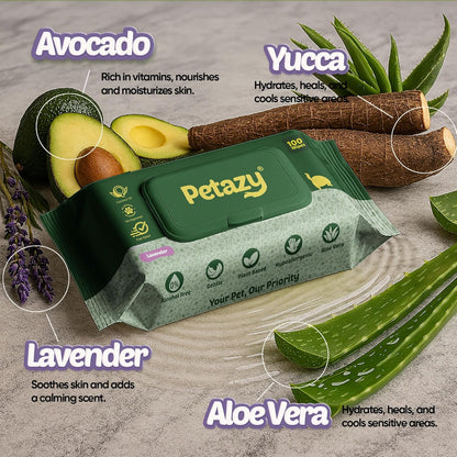 400 Dog Wipes for Paws and Butt Ears Eyes | XL 8X8 Organic Pet Wipes for Dogs | Lavender Scent Dog Wipes Cleaning Deodorizing | Extra Thick Paw Wipes for Dogs Cats Pets | +4 Bonus Glove Wipes