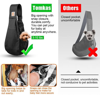 Small Dog Sling Carrier - Adjustable Strap & Zip Pocket - Suitable for Puppies 