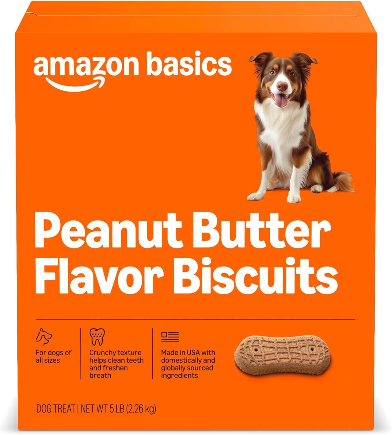 Crunchy Dog Biscuits Peanut Butter Flavor Dog Treats 5 Lb. Box