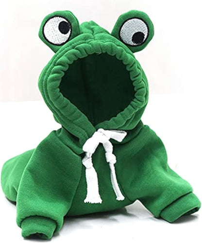 Warm Dog Winter Clothes Cute Fruit Dog Coat Hoodies Fleece Pet Dogs Costume Jacket for French Bulldog Chihuahua Ropa Para Perro(Green,Xs)