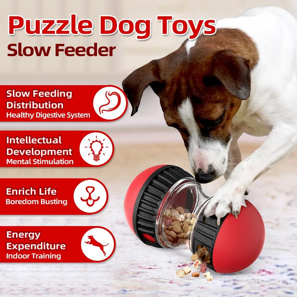 Dog Puzzle Toy with Treat Dispenser Ball & Slow Feeder