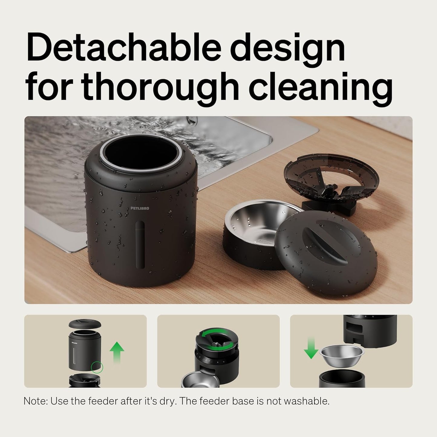 Automatic Cat Feeder, 5G Wifi Automatic Dog Food Dispenser with Freshness Preservation, 5L Timed Pet Feeder with Low Food Sensor, up to 10 Meals per Day, Granary Black