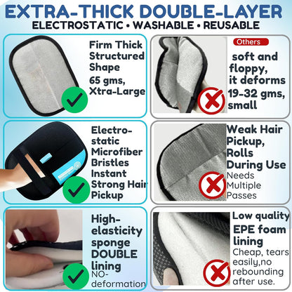 The Magic Brush Pet Hair Remover Glove for Dogs & Cats – Upgraded 2025 Reusable Pet Hair Remover Electrostatic Grooming Mitt | Magic Pet Hair Remover Glove for Clothing, Couch