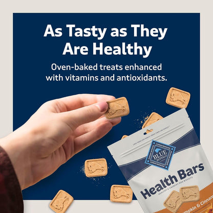 Health Bars Crunchy Dog Biscuits, Oven-Baked with Natural Ingredients, Pumpkin & Cinnamon, 16-Oz Bag