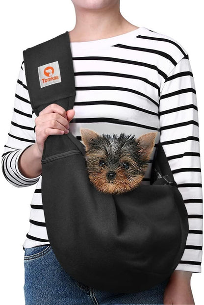 Small Dog Sling Carrier - Adjustable Strap & Zip Pocket - Suitable for Puppies 
