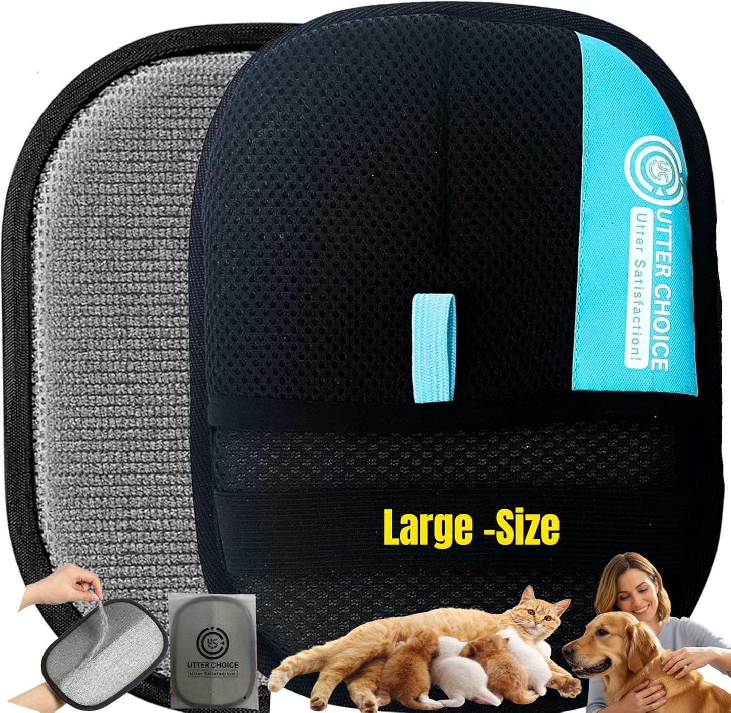 The Magic Brush Pet Hair Remover Glove for Dogs & Cats – Upgraded 2025 Reusable Pet Hair Remover Electrostatic Grooming Mitt | Magic Pet Hair Remover Glove for Clothing, Couch