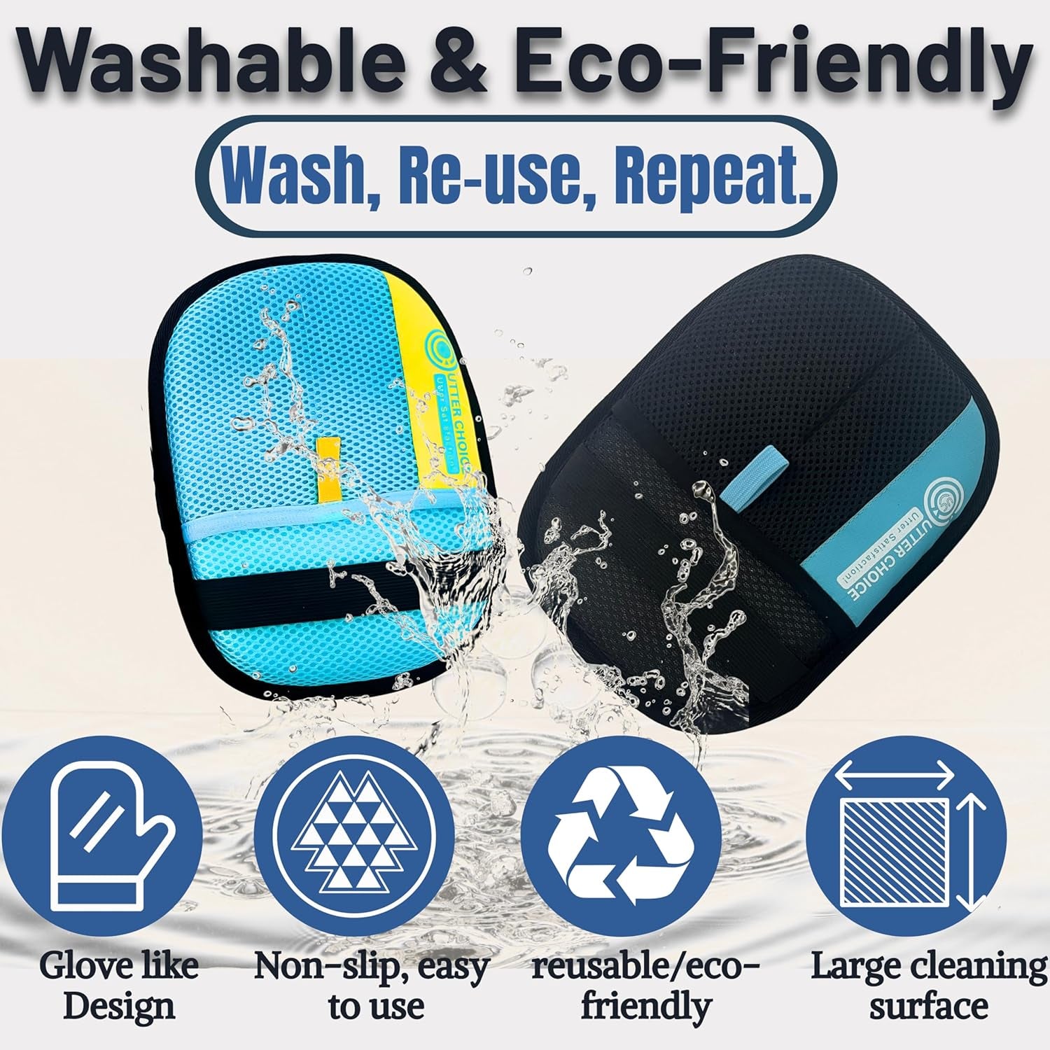 The Magic Brush Pet Hair Remover Glove for Dogs & Cats – Upgraded 2025 Reusable Pet Hair Remover Electrostatic Grooming Mitt | Magic Pet Hair Remover Glove for Clothing, Couch