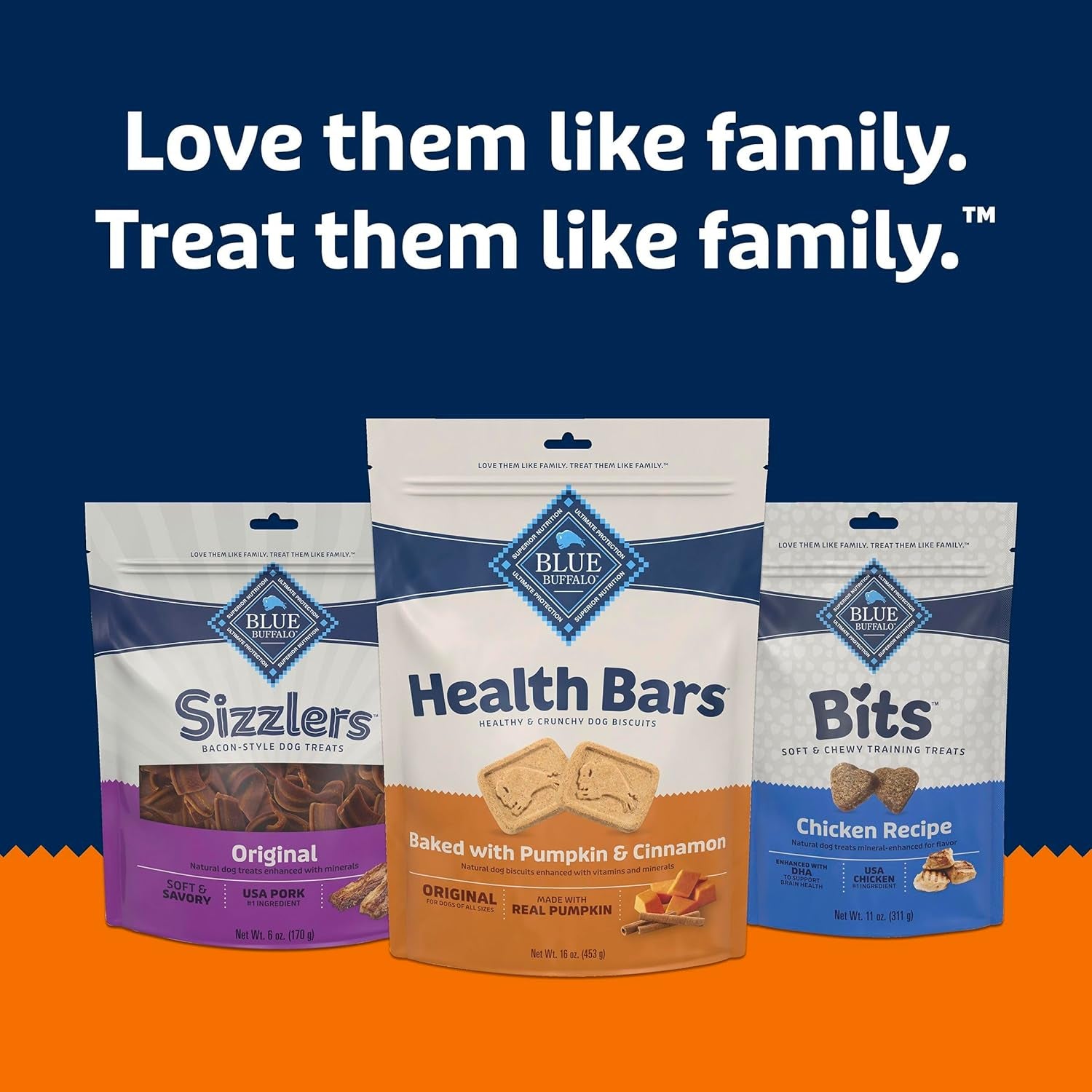 Health Bars Crunchy Dog Biscuits, Oven-Baked with Natural Ingredients, Pumpkin & Cinnamon, 16-Oz Bag