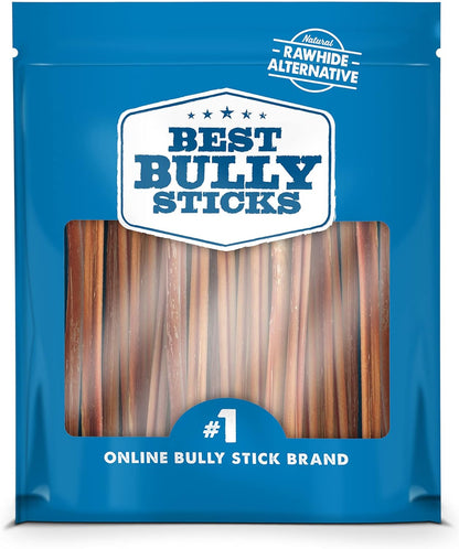 6 Inch Thin Bully Sticks - 24 Count (Pack of 1) - Natural, Easily Digestible, 100% Grass-Fed, Grain and Rawhide Free